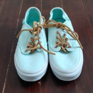 Mint Vans with Leather Laces